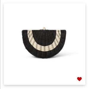 Tabitha brown rattan clutch